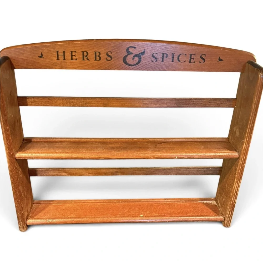 Vintage McCormick Wooden Wall Spice Rack Herbs & Spices Kitchen Shelf Rustic